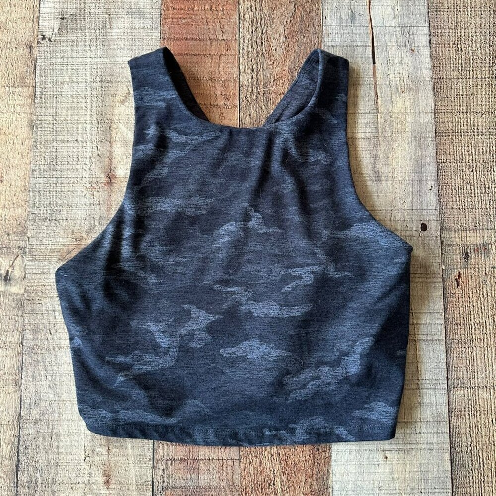 Kyodan Women's Size Small Black Heathered Camo Day to Day Sculpy Bra Tank Top